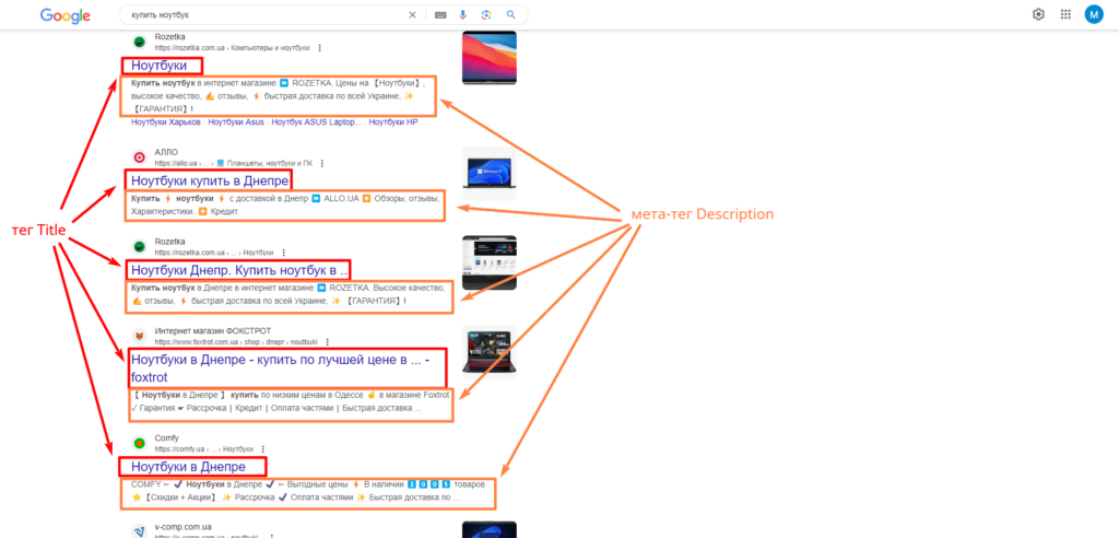 Отображение Title и Description в выдаче